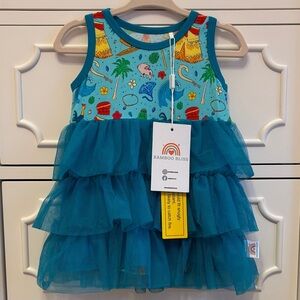 ❌SOLD❌ NWT Bamboo Bliss Disney Moana Bodysuit Dress Tulle Skirt Size 3-6 Months